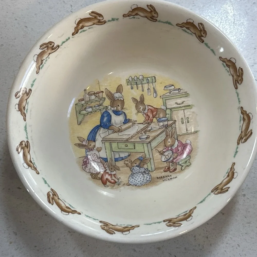 Rare Barbara Vernon Bunny kind 1930's Cup/Bowl/Plate. Gorgeous For‎ Easter!
